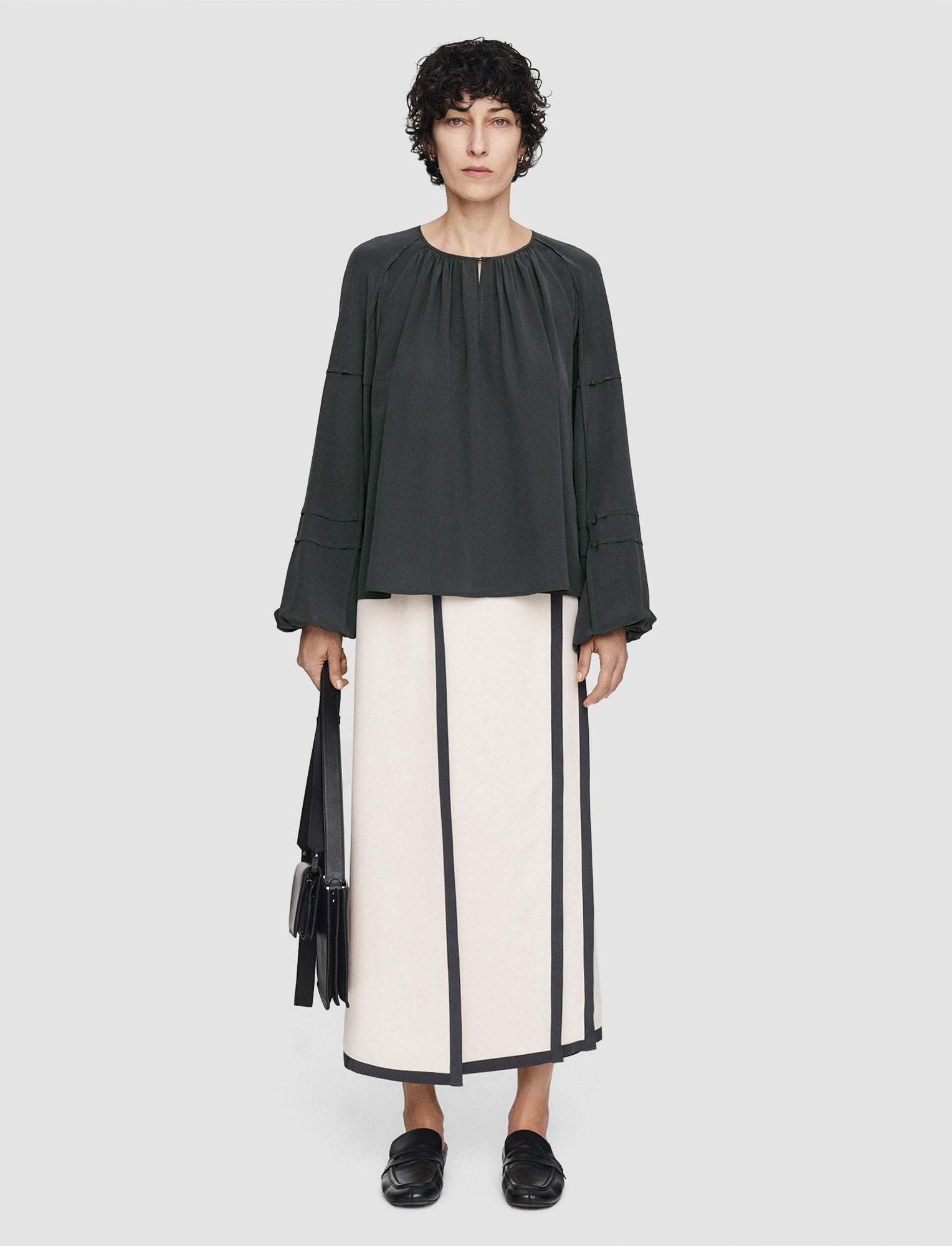 Silk Crepe de Soie Havre Blouse - 44 - Image 38