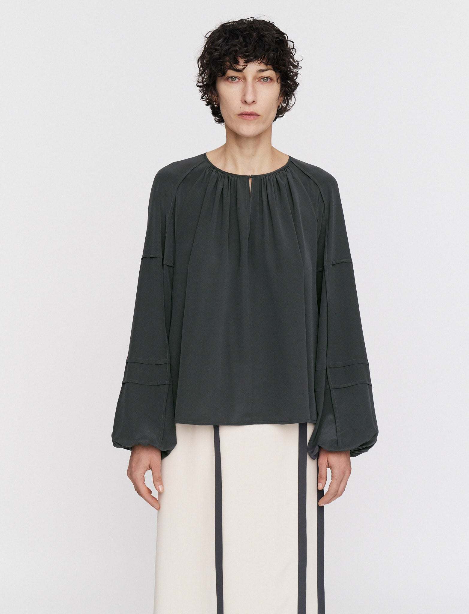 Silk Crepe de Soie Havre Blouse - 44 - Image 39