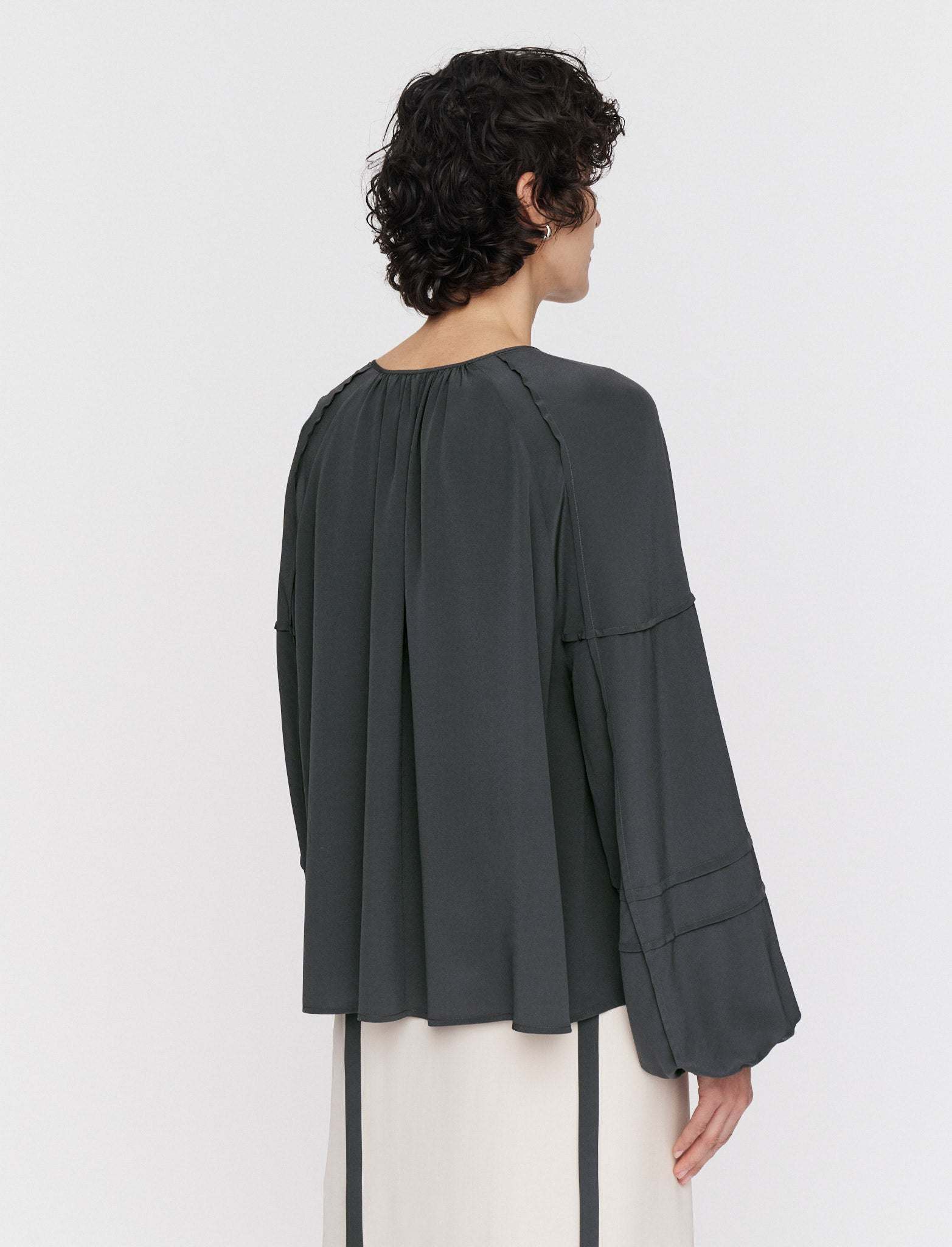 Silk Crepe de Soie Havre Blouse - 44 - Image 40